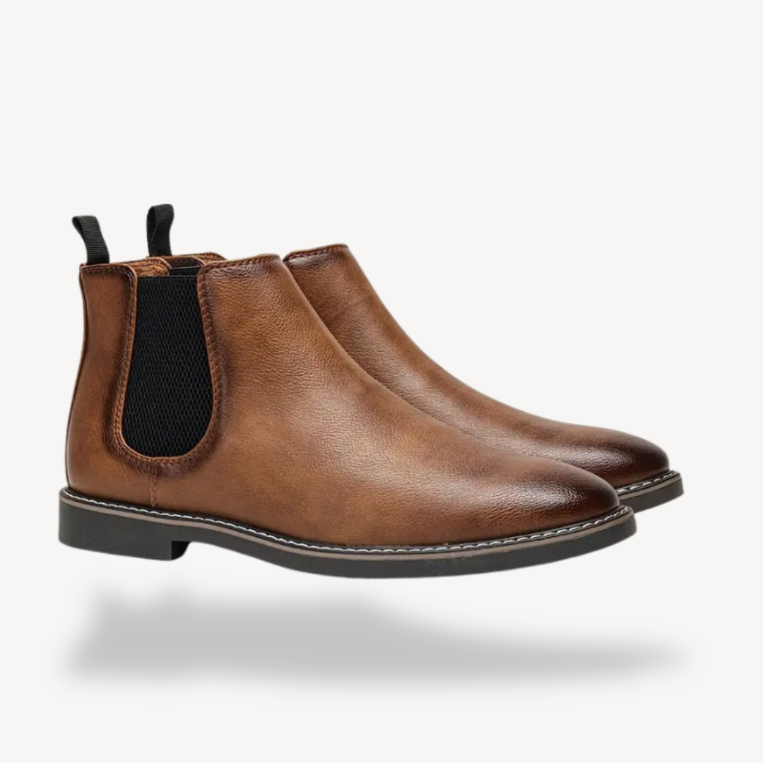 Men's Genuine Brown Ankle Boots - OutfitLondon