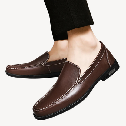 Classic Leather Slip On Loafers