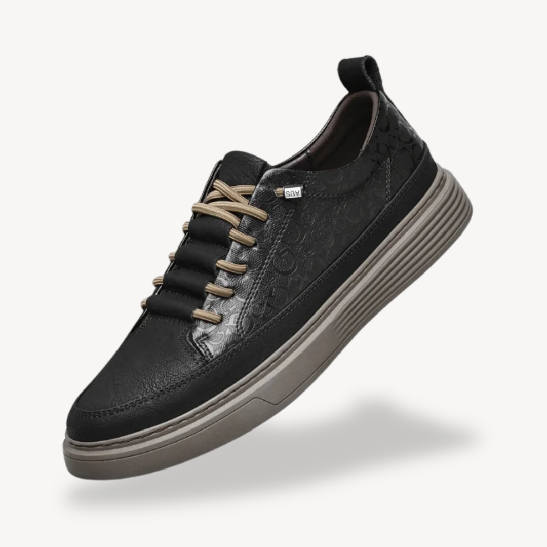 Brown and Black Leather Sports Shoe