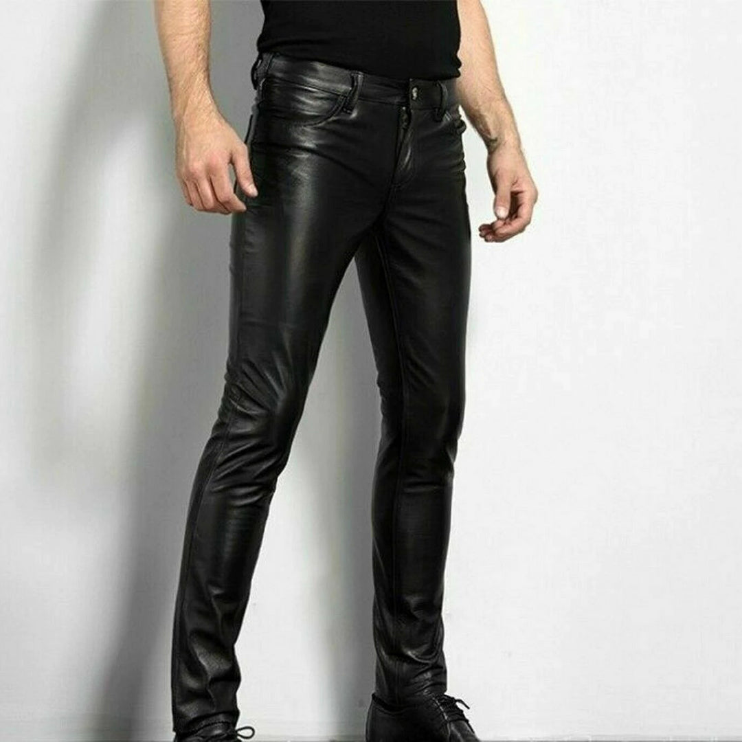 Men's Stylish Leather Slim Fit Pants