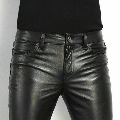 Men's Stylish Leather Slim Fit Pants
