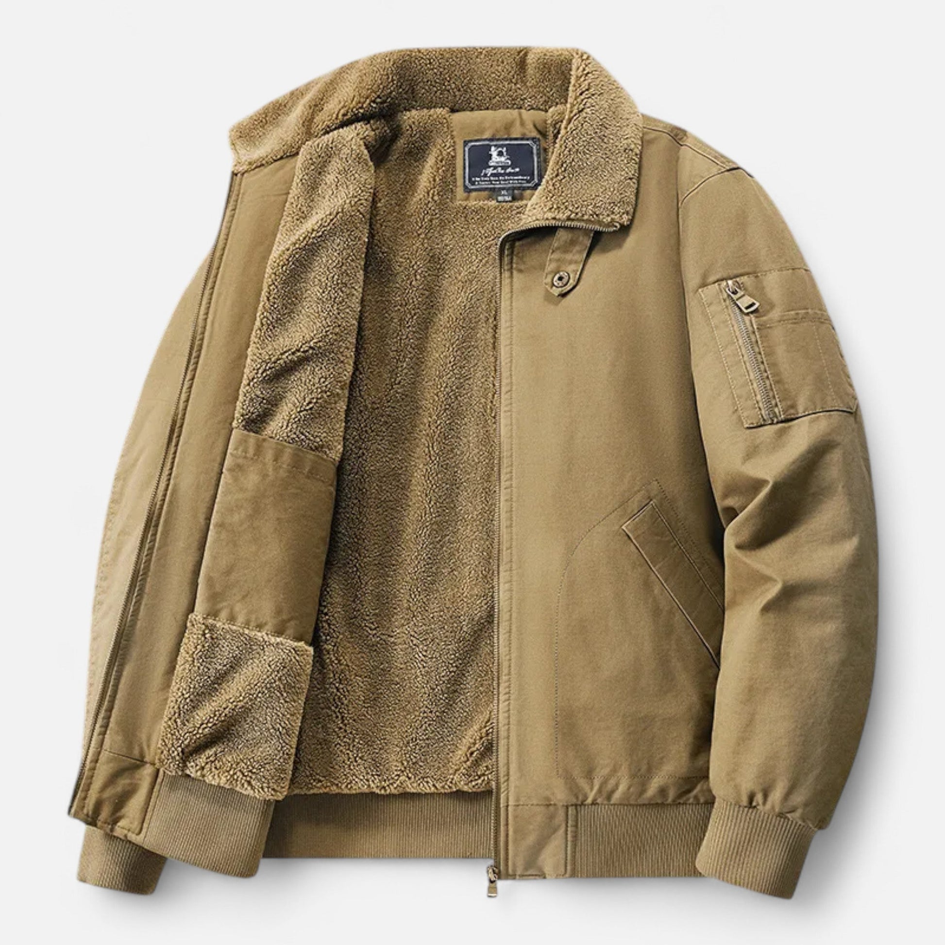 Men's Fleece Lined Bomber Coat - OutfitLondon