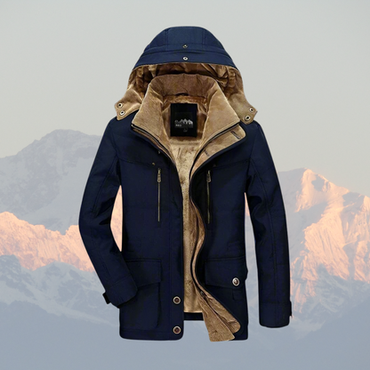 Warm Men's Parka Coat with Faux Fur Inside - OutfitLondon