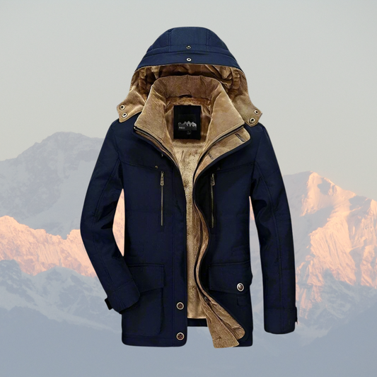 Warm Men's Parka Coat with Faux Fur Inside - OutfitLondon