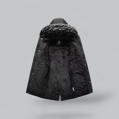 Warm Synthetic Fur Lined Parka Coat