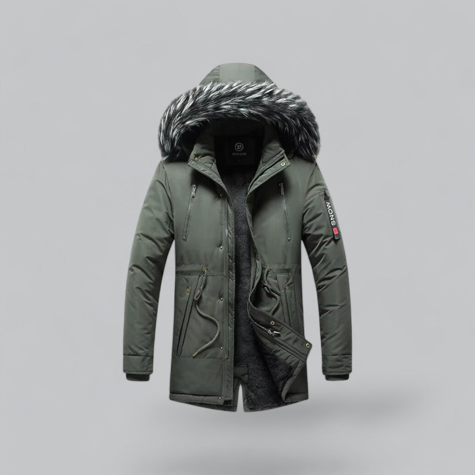 Warm Synthetic Fur Lined Parka Coat