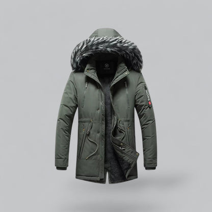 Warm Synthetic Fur Lined Parka Coat