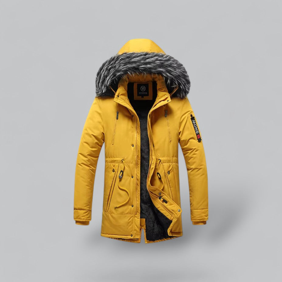 Warm Synthetic Fur Lined Parka Coat