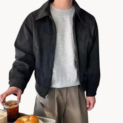 Classic Leather Mens Bomber Jacket