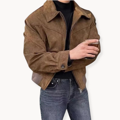 Classic Leather Mens Bomber Jacket