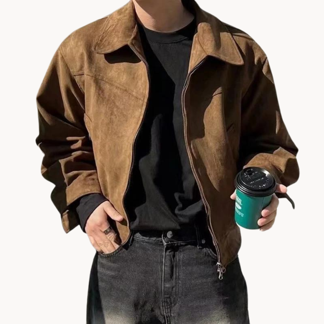 Classic Leather Mens Bomber Jacket