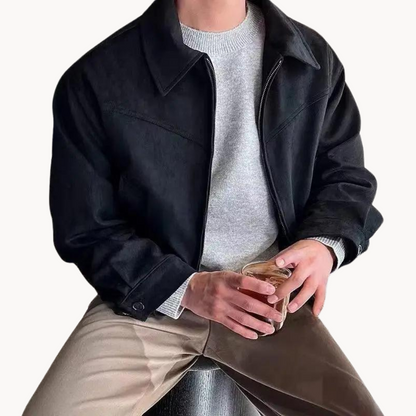 Classic Leather Mens Bomber Jacket