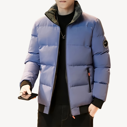 Men's Black Padded Bomber Jacket - OutfitLondon
