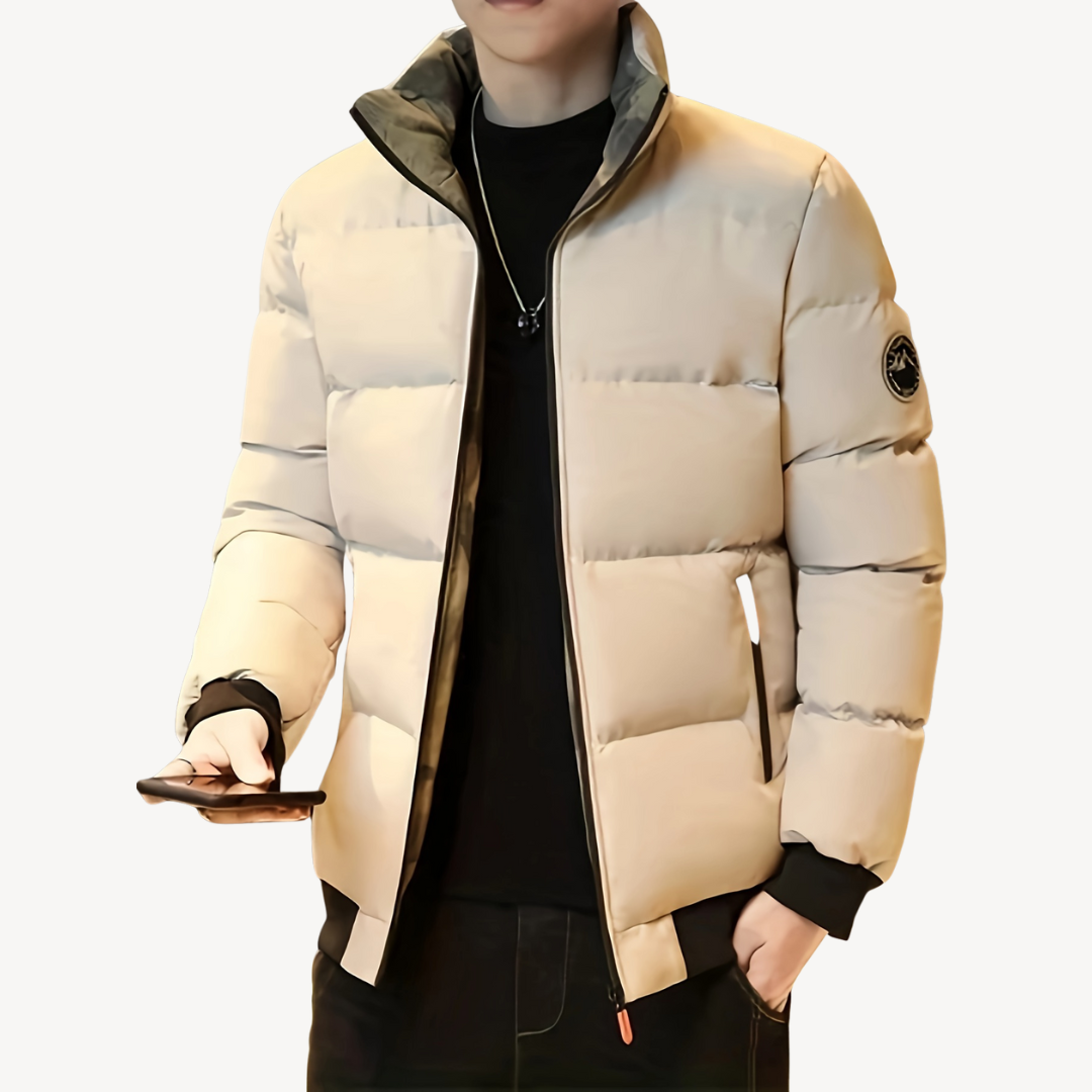 Men's Black Padded Bomber Jacket