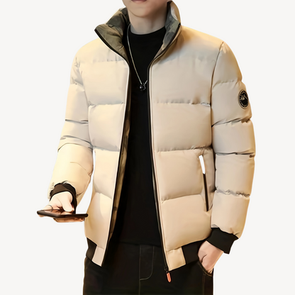 Men's Black Padded Bomber Jacket