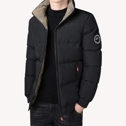 Men's Black Padded Bomber Jacket