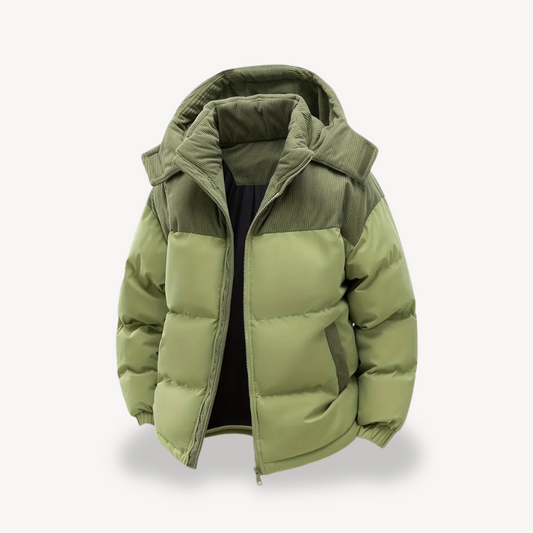 Soft Men's Quilted Contrast Hood Jacket - OutfitLondon