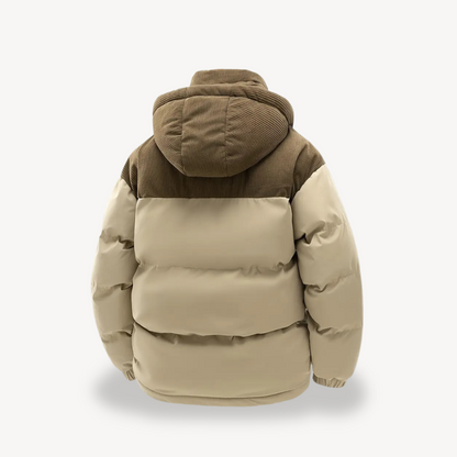 Soft Men's Quilted Contrast Hood Jacket