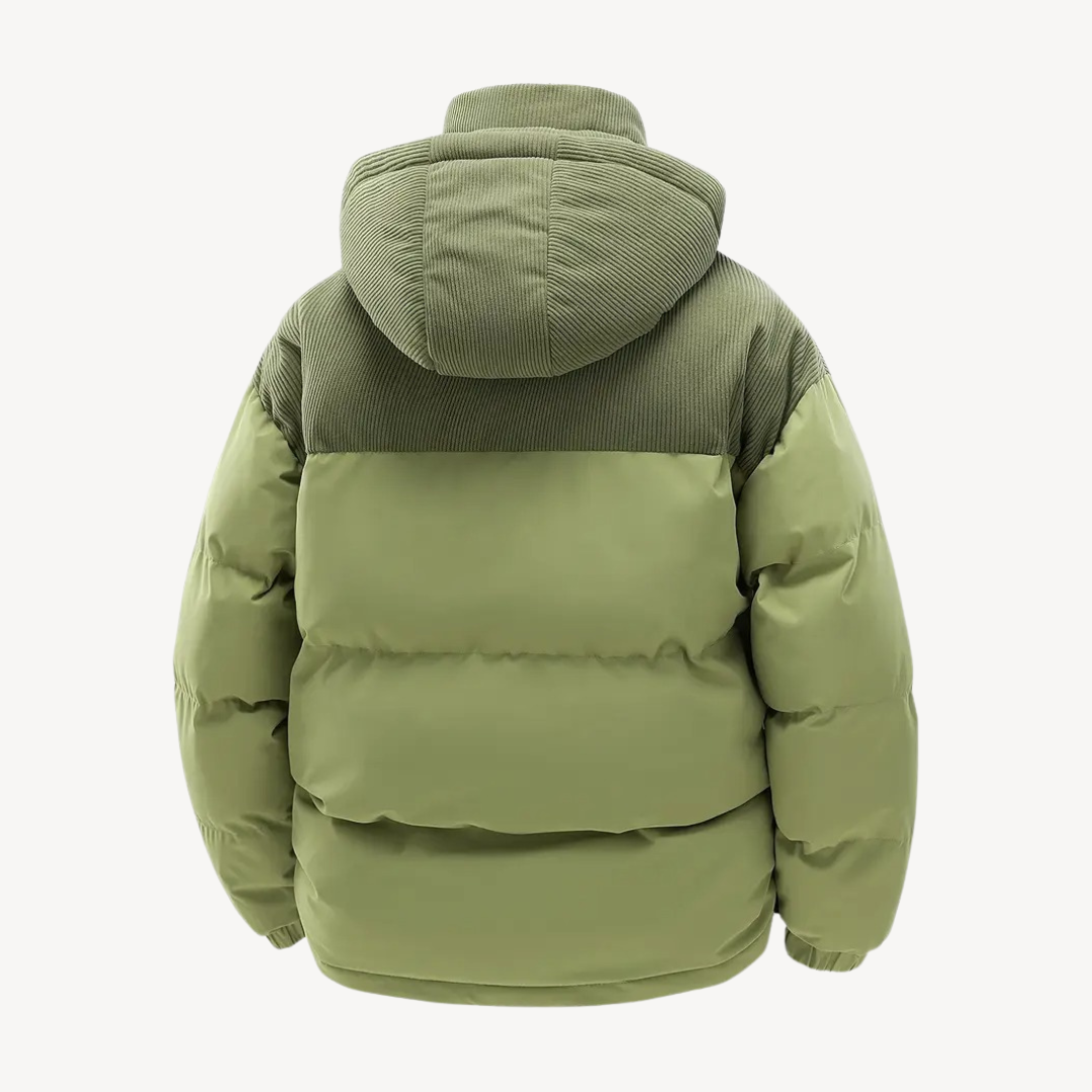 Soft Men's Quilted Contrast Hood Jacket
