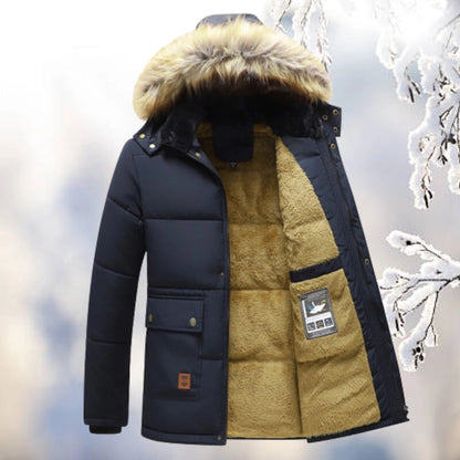 Warm Quilted Parka Jacket for Men