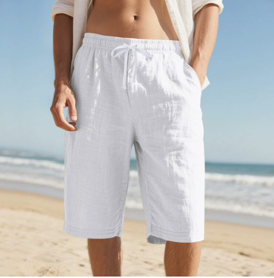 Men's Casual Lightweight Cotton Beach Shorts