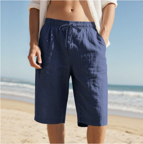 Men's Casual Lightweight Cotton Beach Shorts
