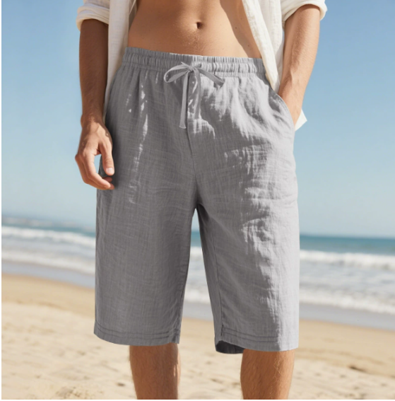 Men's Casual Lightweight Cotton Beach Shorts