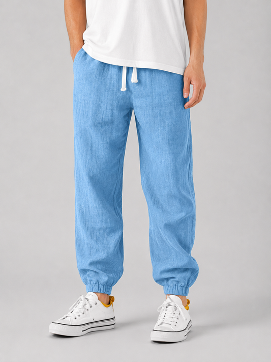 Men's Casual Linen Relaxed Fit Trousers