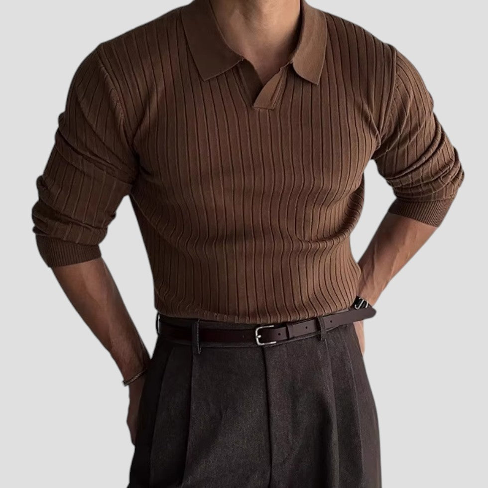 Classic Fit Crew Neck Polo Shirt - OutfitLondon