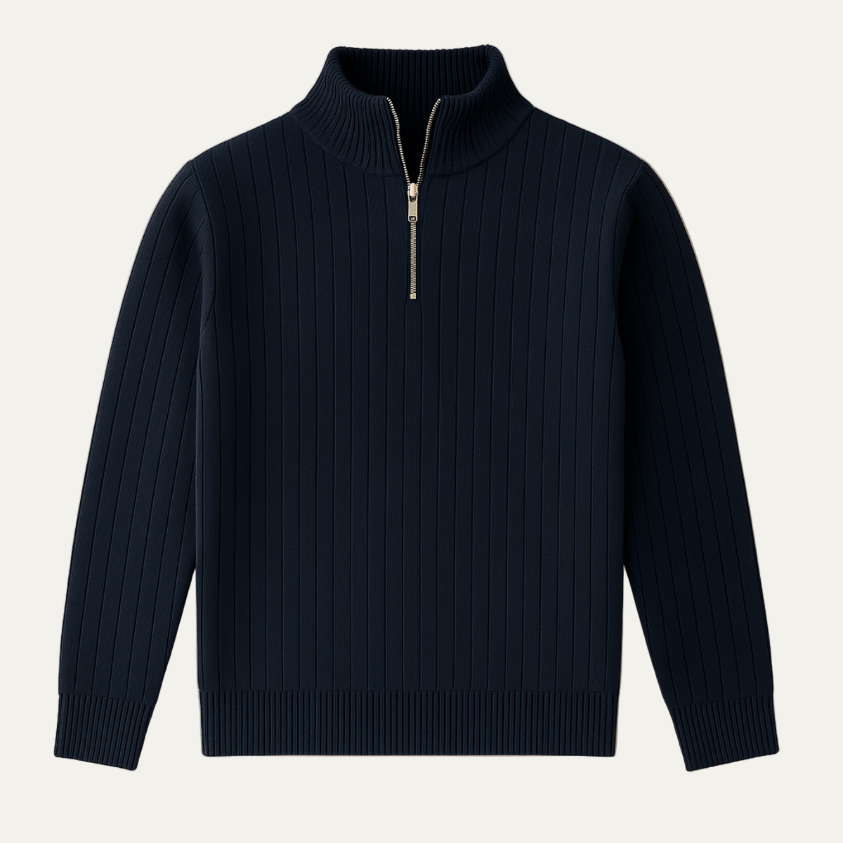 Men's Thick Textured Quarter Zip Pullover Sweater - OutfitLondon