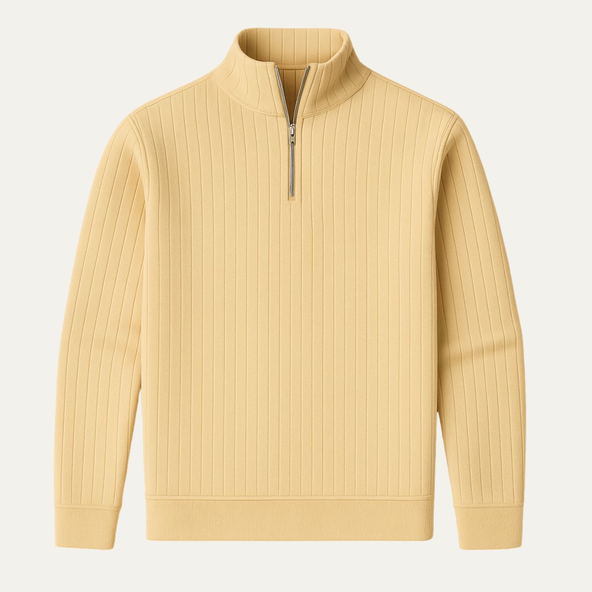 Men's Thick Textured Quarter Zip Pullover Sweater
