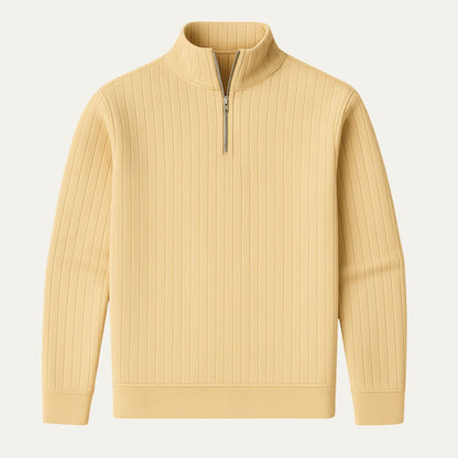 Men's Thick Textured Quarter Zip Pullover Sweater