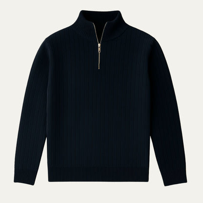 Men's Thick Textured Quarter Zip Pullover Sweater