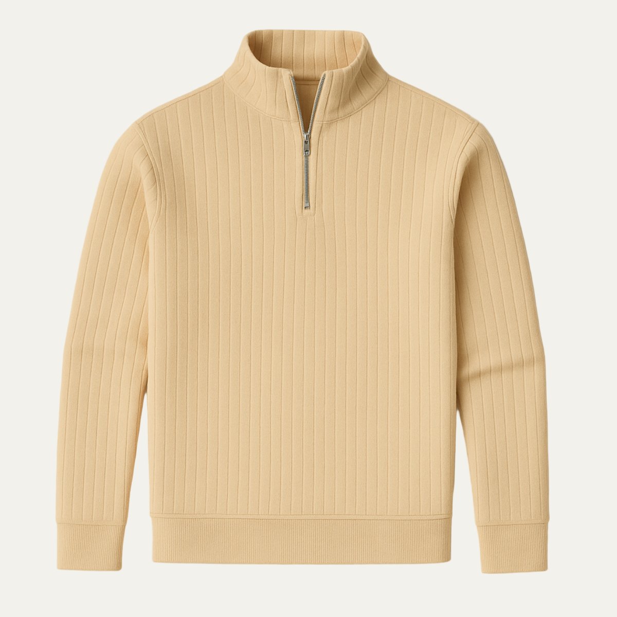 Men's Thick Textured Quarter Zip Pullover Sweater