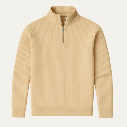 Men's Thick Textured Quarter Zip Pullover Sweater