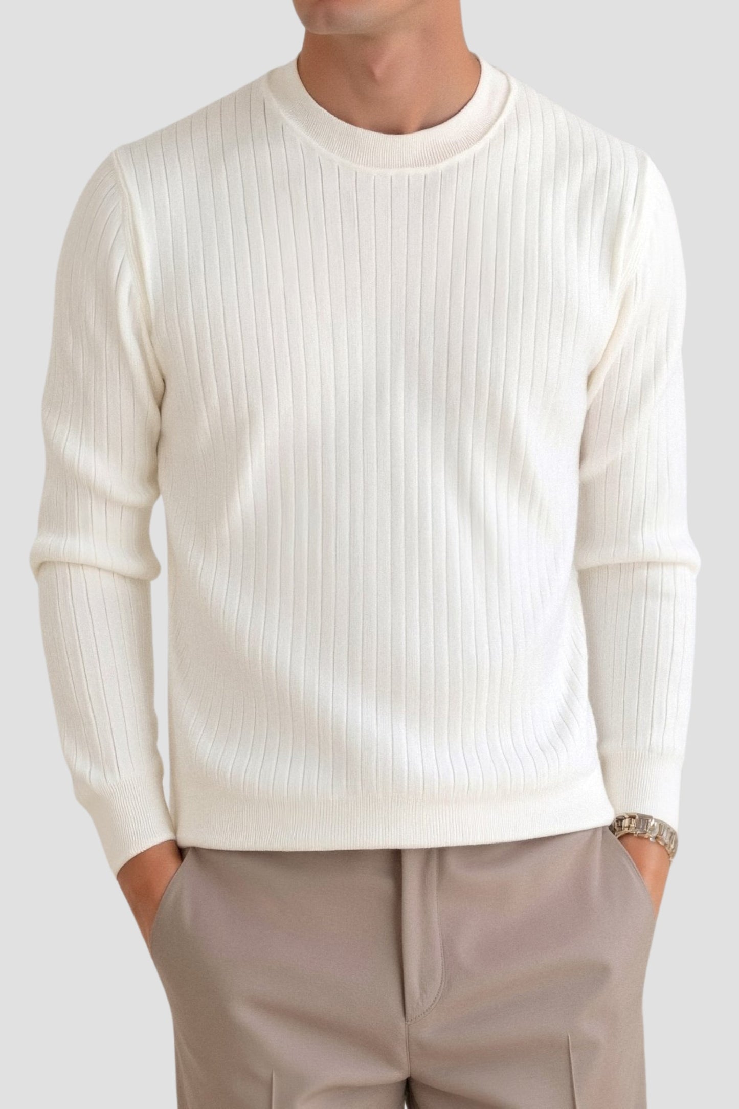 Classic Men's Crew Neck Long Sweater