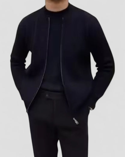 Classic Crew Neck Zipper Sweater