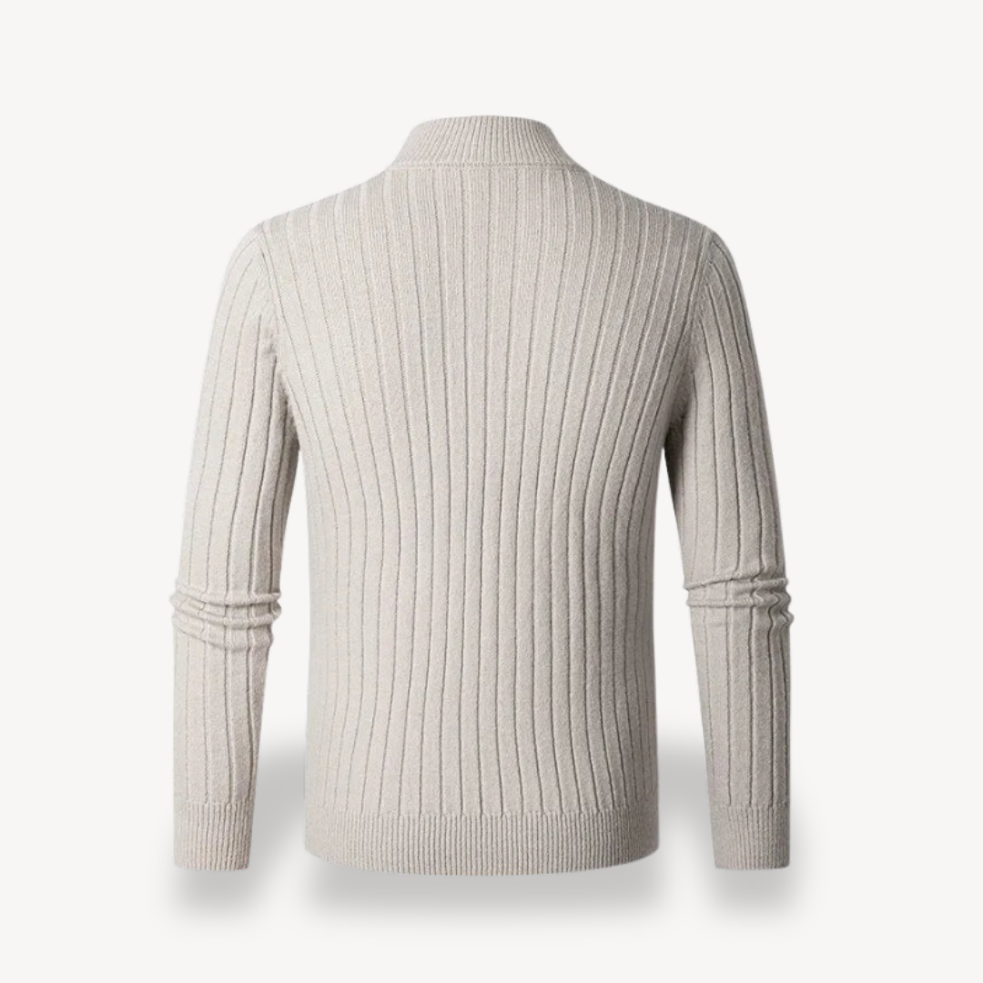 Slim Fit Men's Quarter Zip Pullover Sweater