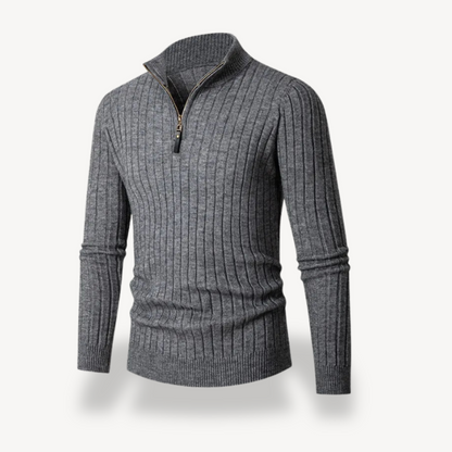 Slim Fit Men's Quarter Zip Pullover Sweater