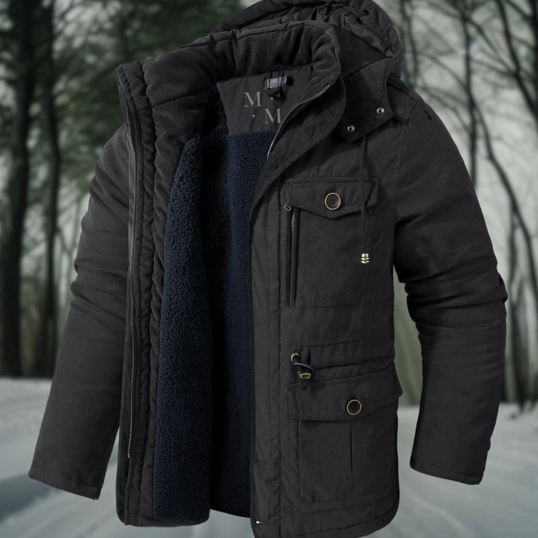 Warm Fleece Lined Mens Parka Coat - OutfitLondon