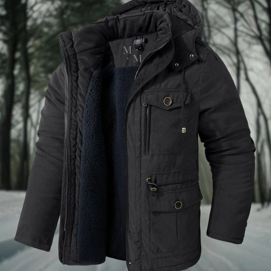 Warm Fleece Lined Mens Parka Coat - OutfitLondon