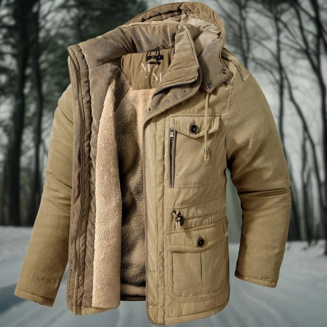 Warm Fleece Lined Mens Parka Coat