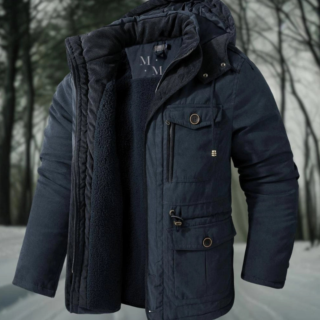 Warm Fleece Lined Mens Parka Coat