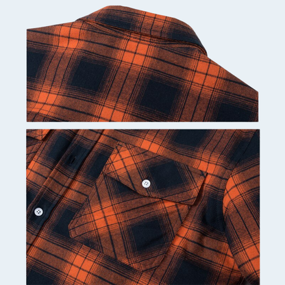 Warm Plaid Flannel Shirt Jacket for Men