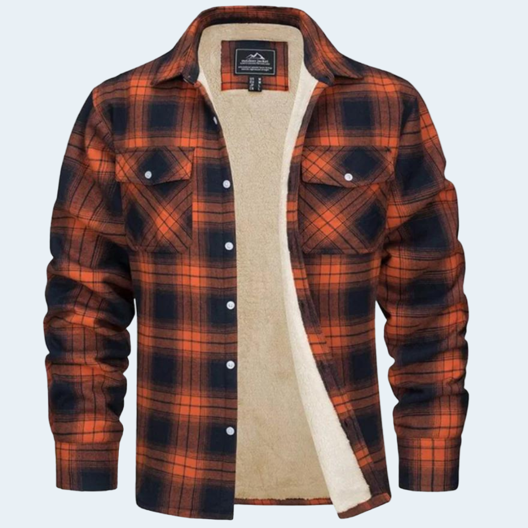 Warm Plaid Flannel Shirt Jacket for Men - OutfitLondon