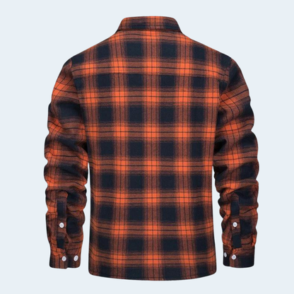Warm Plaid Flannel Shirt Jacket for Men