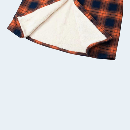 Warm Plaid Flannel Shirt Jacket for Men