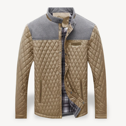 Men's Padded Knitted Bomber Coat - OutfitLondon