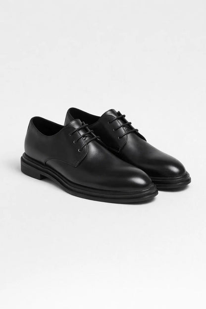 Men's Elegant Leather Lace-Up Derby Shoes