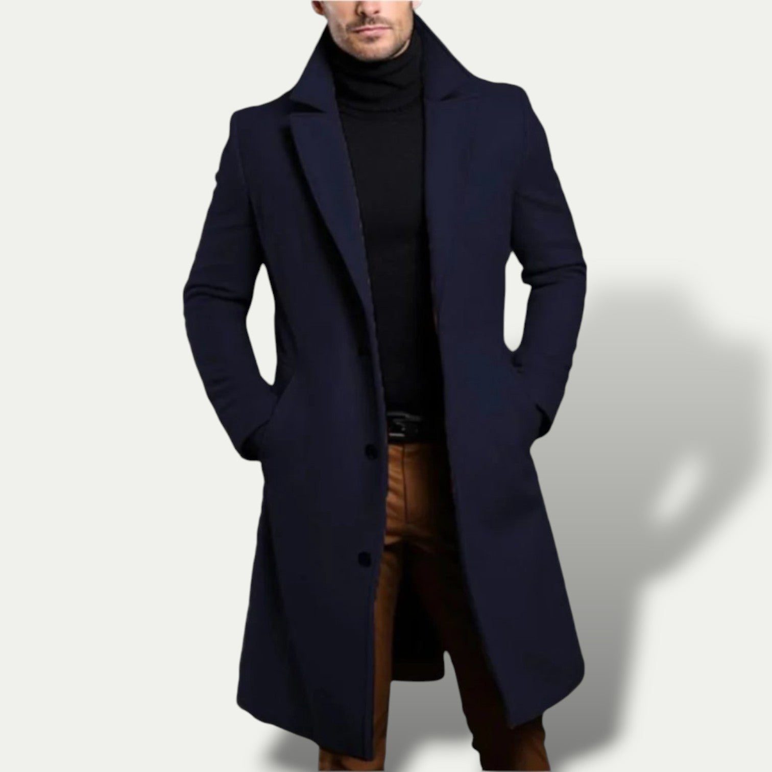 Classic Fit Long Trench Coat for Men - OutfitLondon